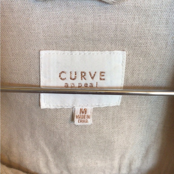 Curve Appeal M linen/ rayon classic button up jacket - Picture 2 of 6